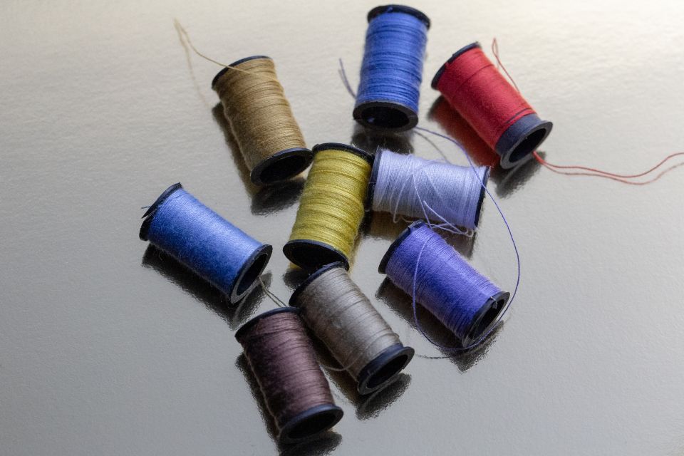 Colorful thread spools